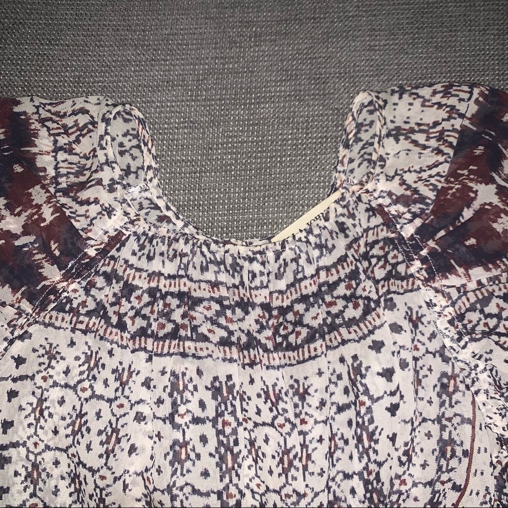 Ulla Johnson Cream and Maroon Bohemian Blouse - Picture 6 of 11